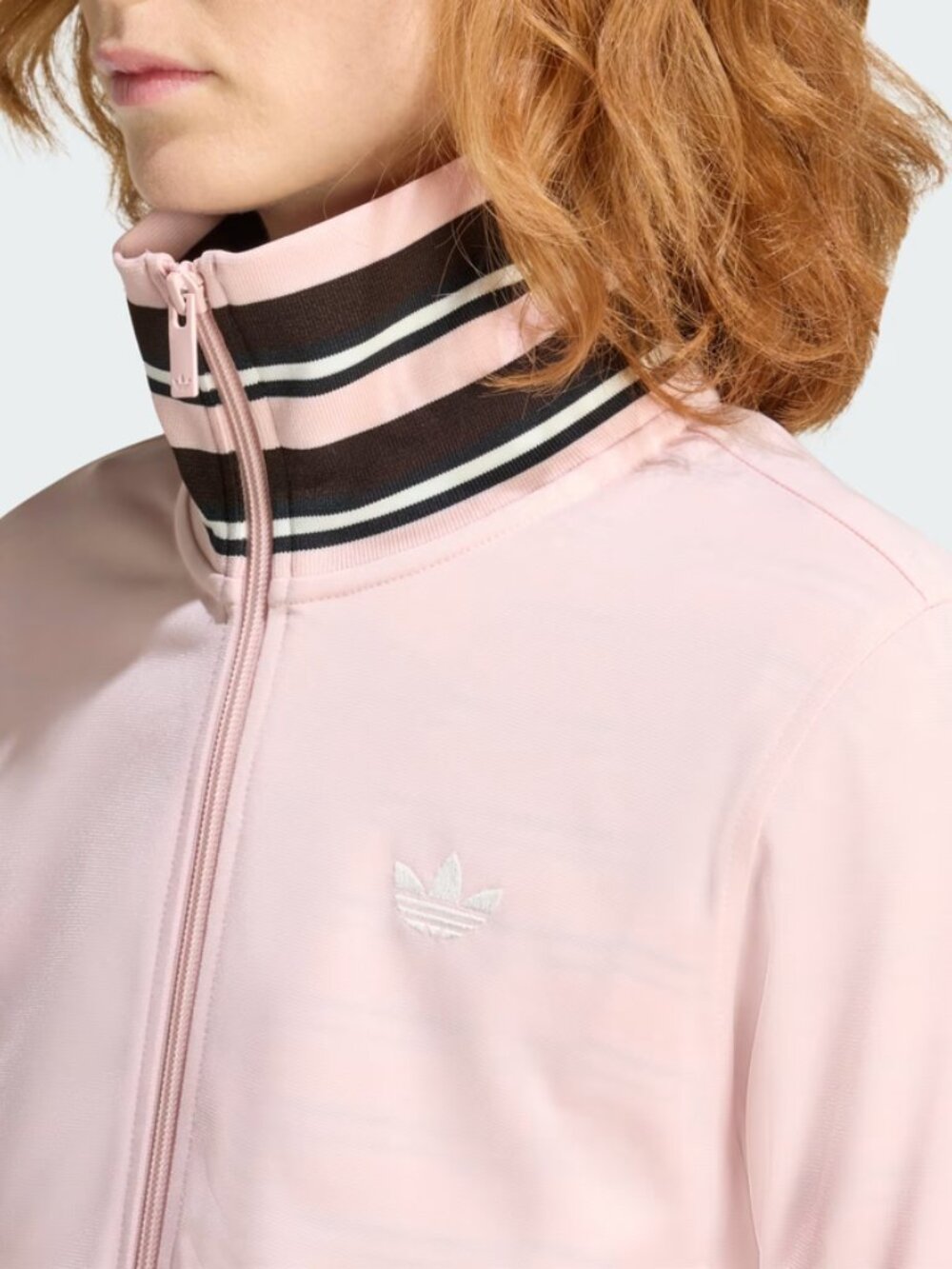 Adidas Adicolor Vintage track jacket Womens Size L Sandy Pink / Brown - Picture 2 of 6